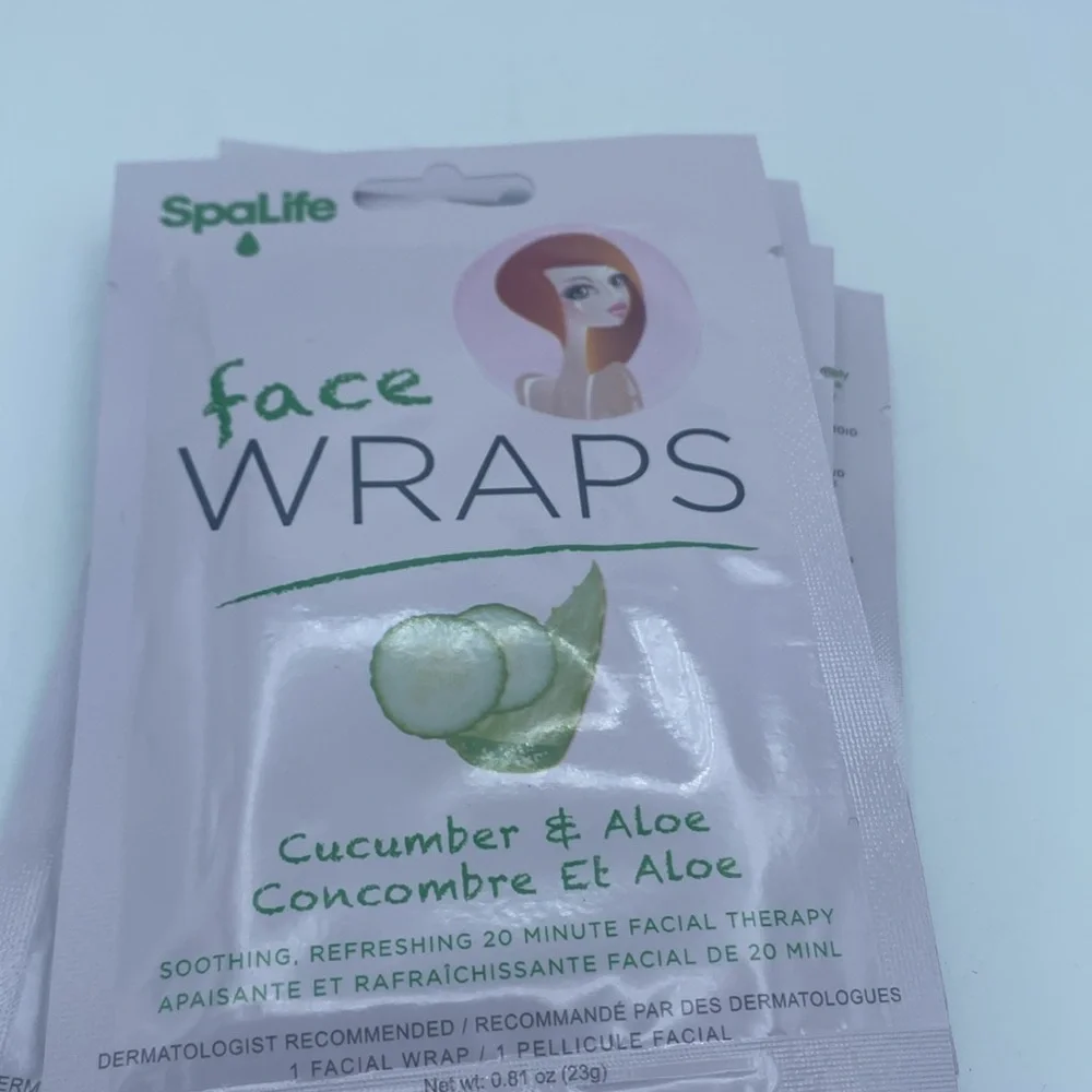 4 SpaLife face Wraps Cucumber & Aloe & Avocado & Vitamin E face  treatment new
